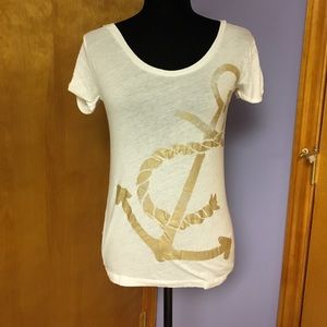 J. Crew Tee with Gold Anchor